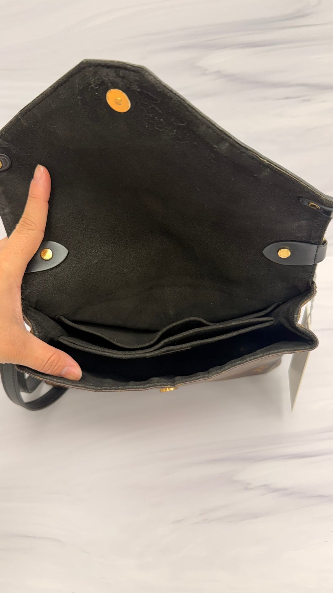 Louis Vuitton Monogram Black Epi Leather Saint Michel Shoulder Bag 