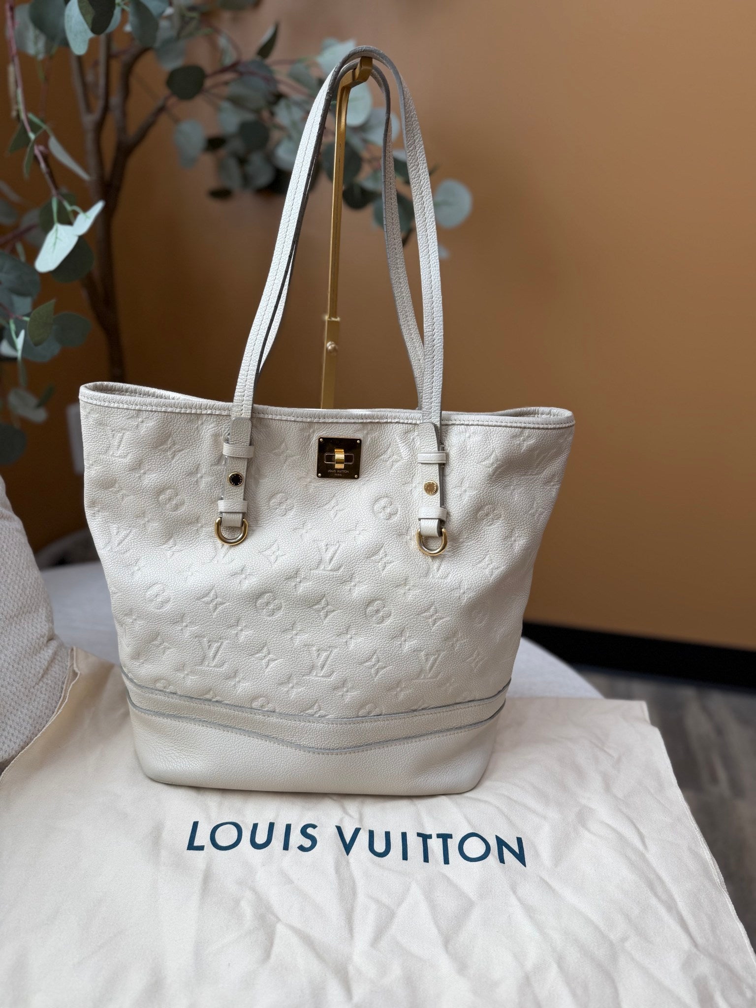Louis Vuitton Cream Empreinte Leather Citadine PM Tote Bag