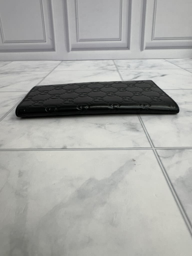 Gucci Black GG Embossed Long Wallet