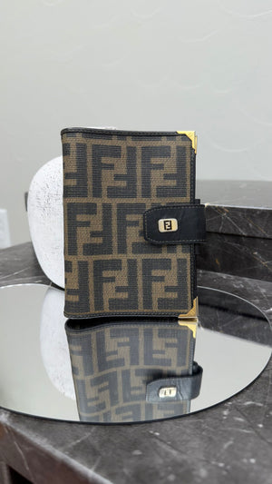 Fendi Vintage Zucca Coated Canvas Passport Agenda Cover