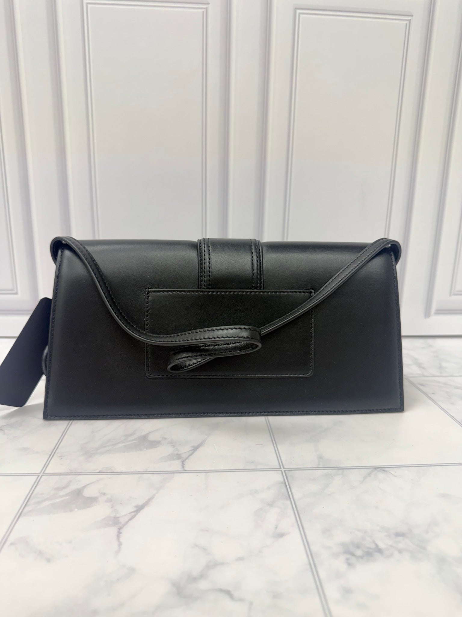 BRAND NEW - Jacquemus Black Leather Le Bambino Long Shoulder Bag