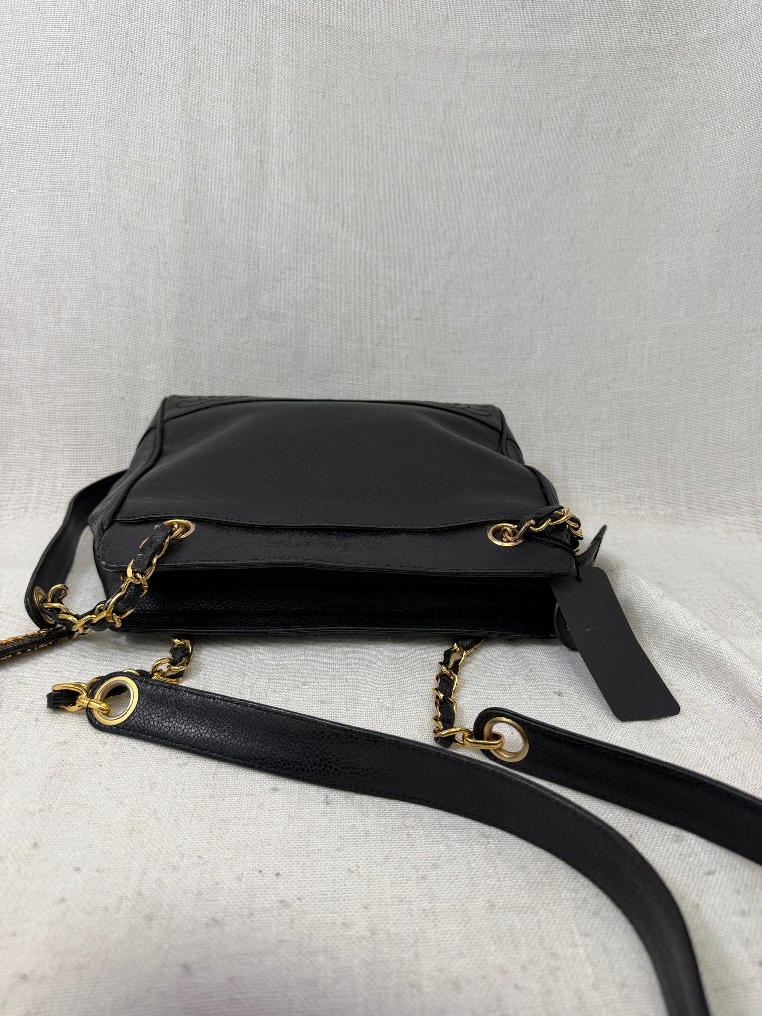 Chanel Black Caviar Leather Small  Triple Coco Tote Bag 