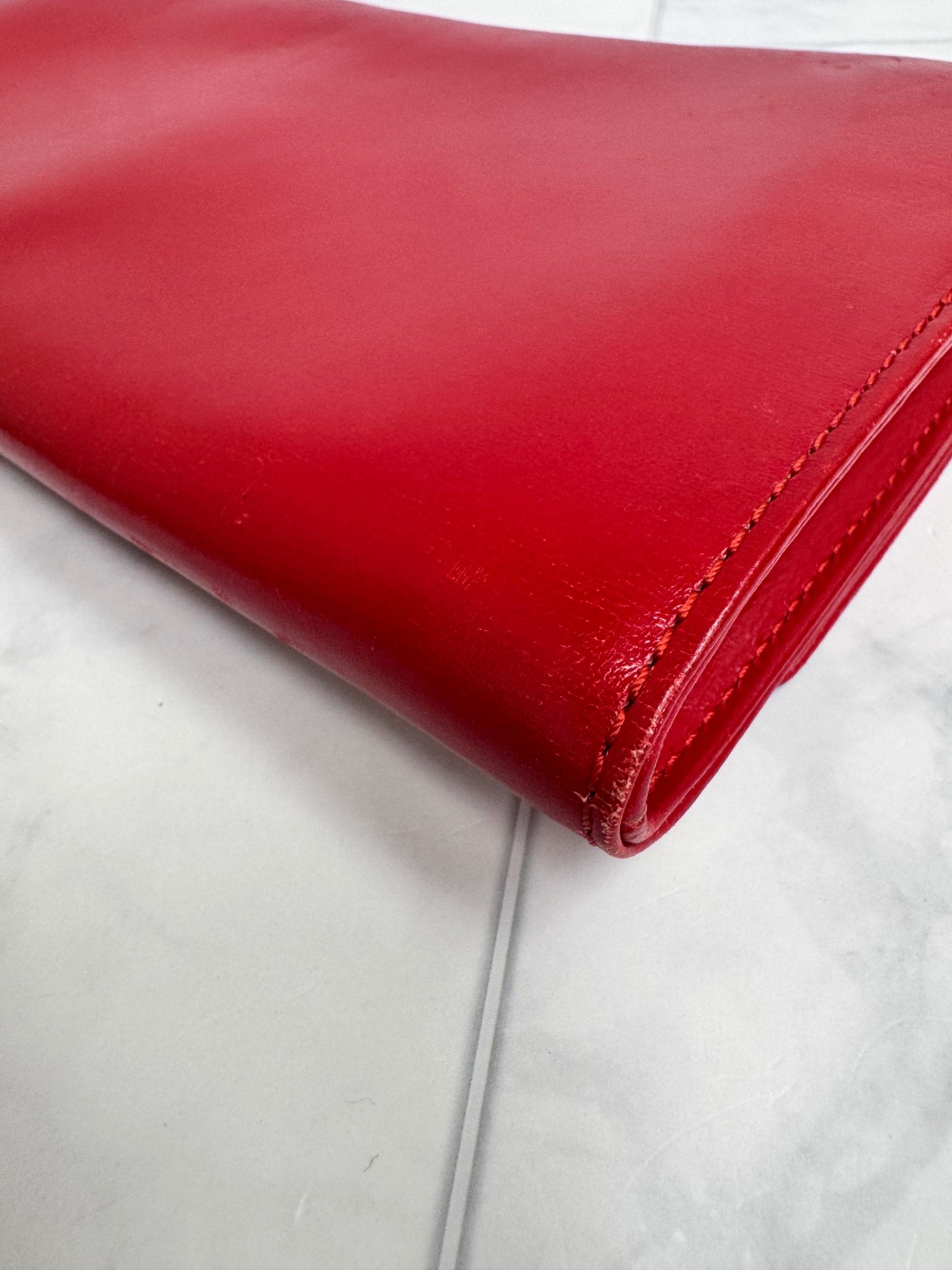 Louis Vuitton Red Epi Leather Opera Aegean Clutch