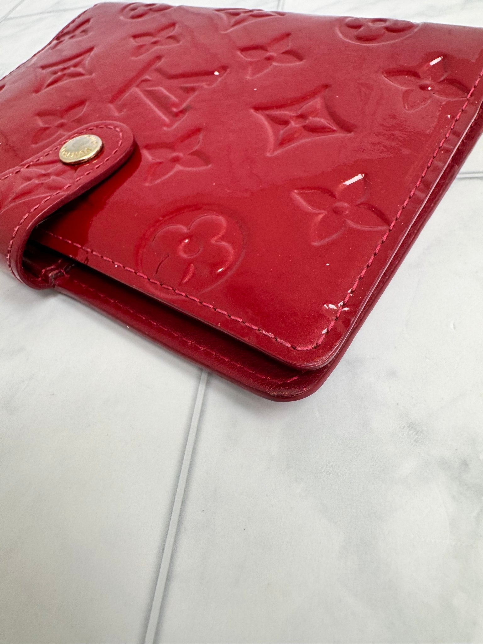 Louis Vuitton Red Vernis Monogram Agenda PM