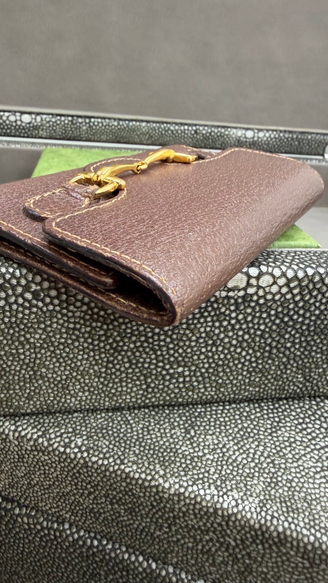Gucci Brown Leather Horsebit 6 Key Ring Case