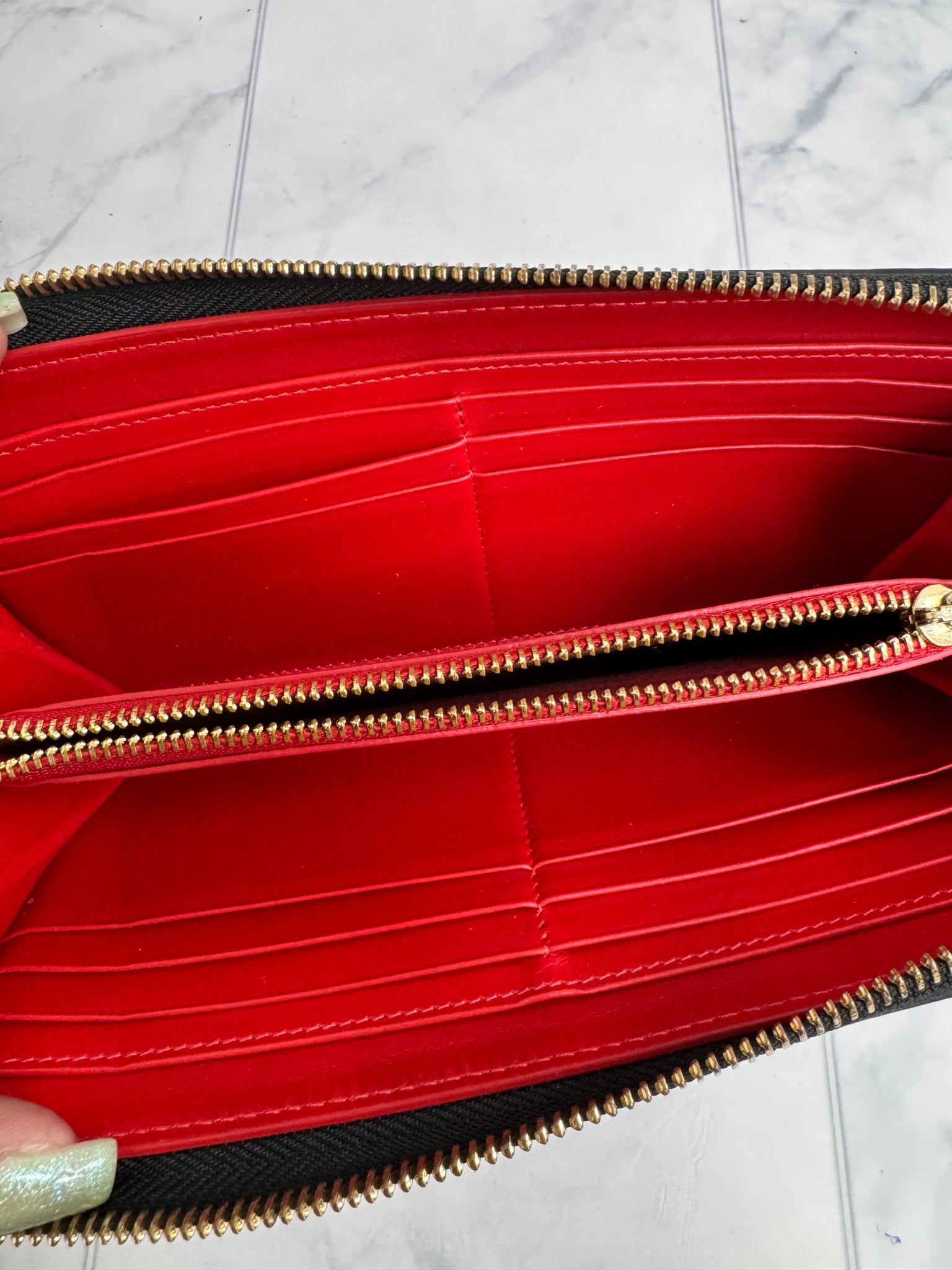 Christian Louboutin Black Multicolor Studded Zippy Wallet