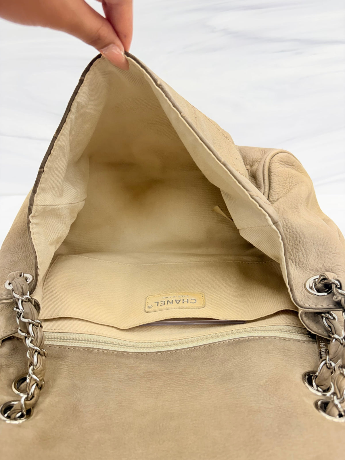 Chanel Taupe Suede Ultimate Stitch Flap Bag