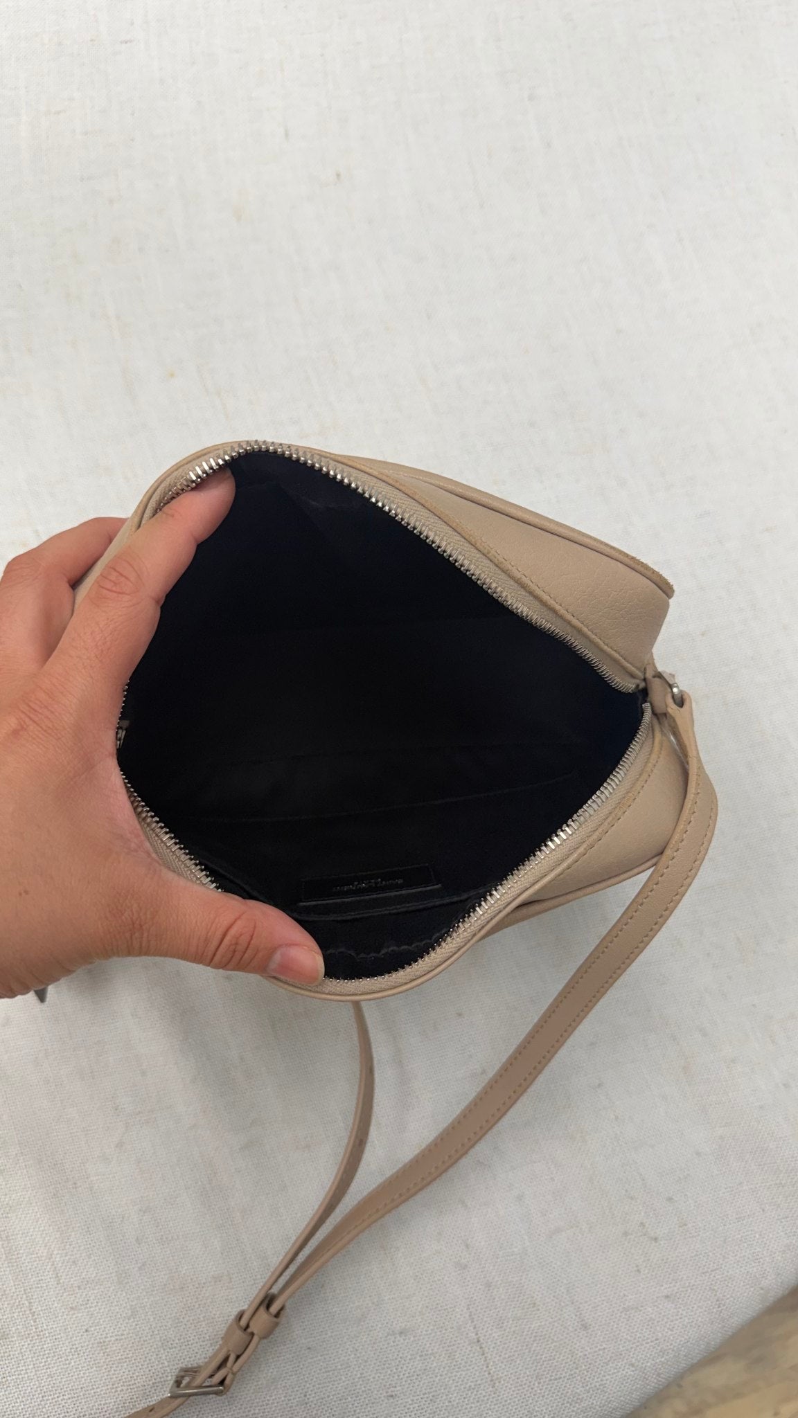 Saint Laurent YSL Beige Leather Lou Camera Bag 